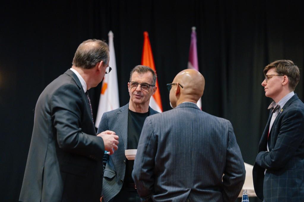 Delegates in conversation during a leadership lab session at the summit
